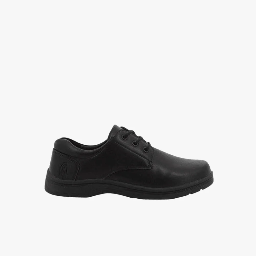 Hush Puppies Youth School Loxie Lace Up Black Action Leather Shoe - Image 3