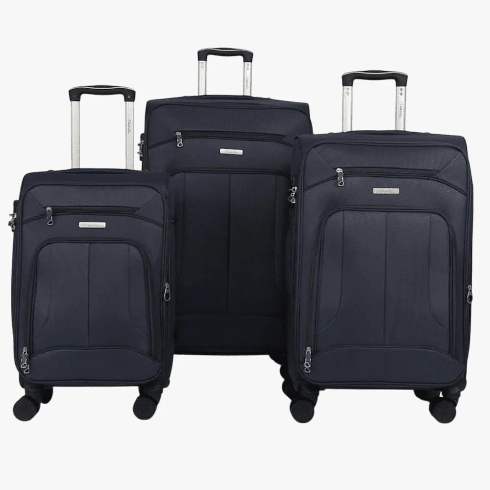 I Travel Corfu 3 Pc Trolley Set Navy