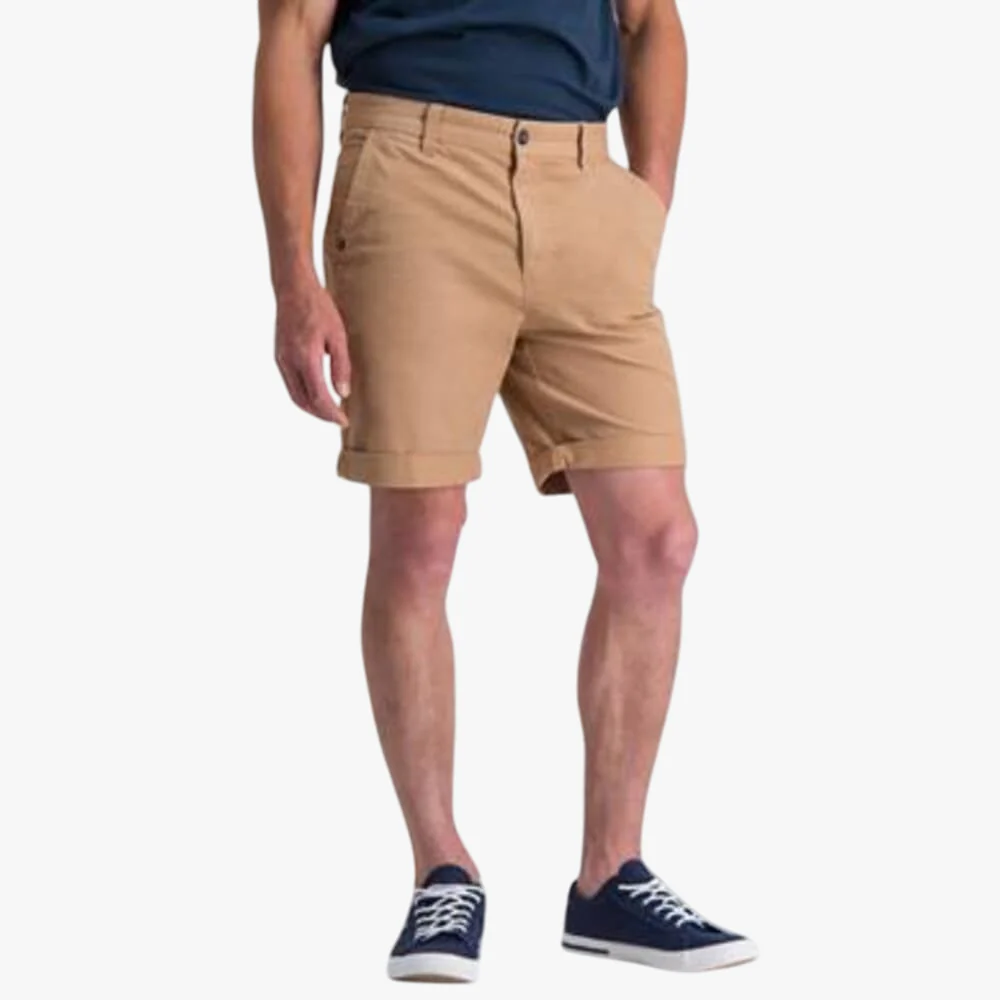 Jeep Mens 26Cm Fixed Waist Chino Shorts Camel