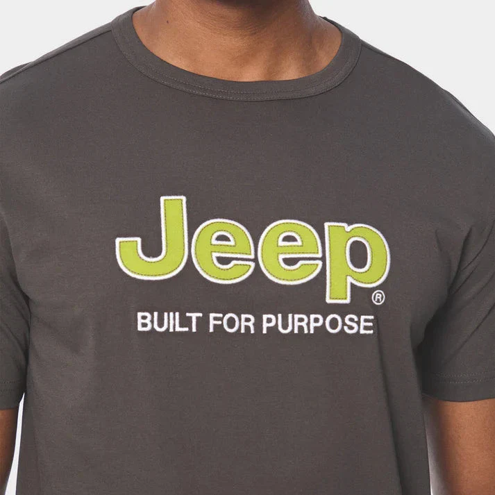 Jeep Mens Applique Short Sleeve Tee Grey - Image 5