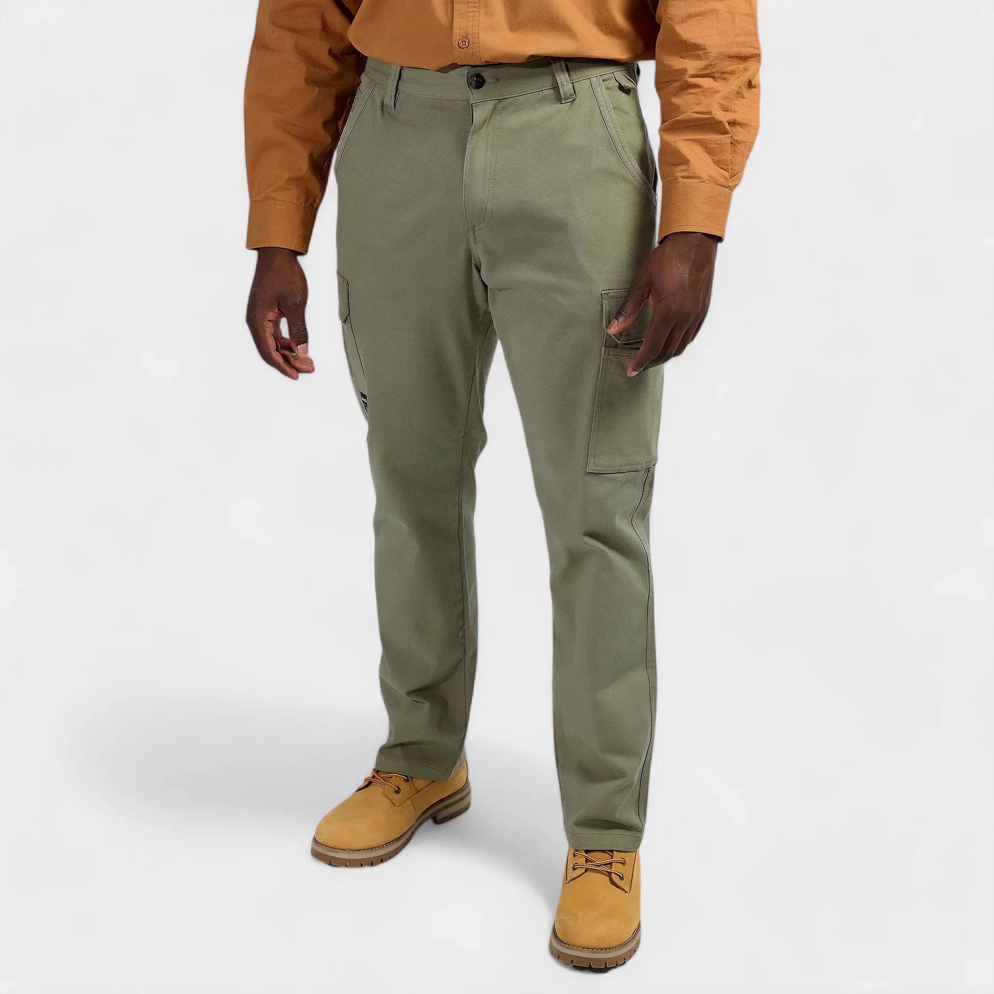 Jeep Mens Bolt Fixed Waistband Twill Cargo Pants Olive