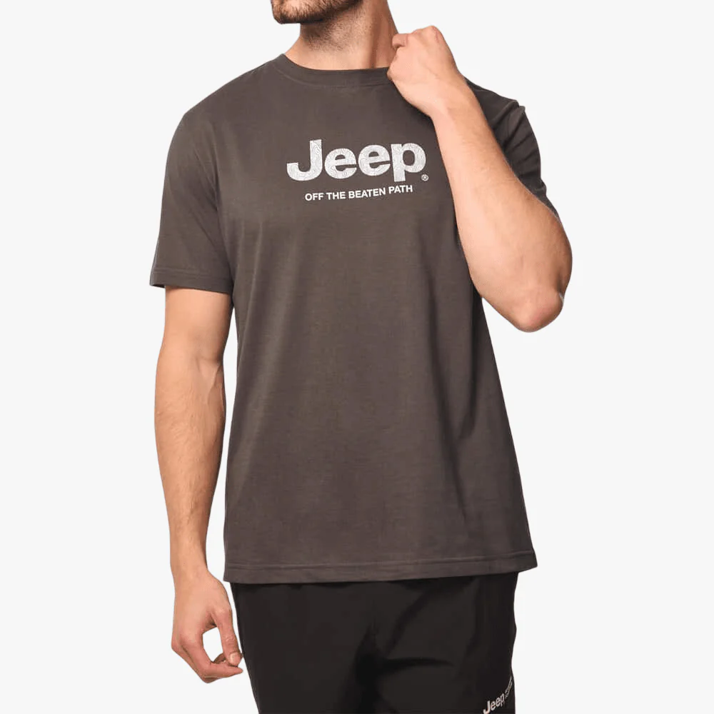 Jeep Mens Core Logo Short Sleeve Tee Grey