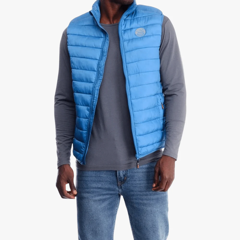Jeep Mens Core Sleeveless Puffer Jacket Atlantic Blue