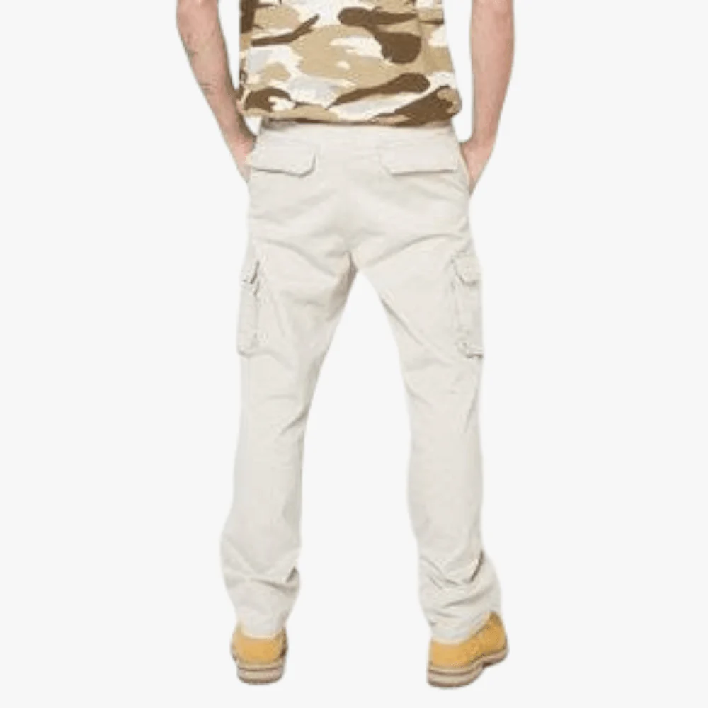 Jeep Mens Dawson Fixed Waist Cargo Pants Stone