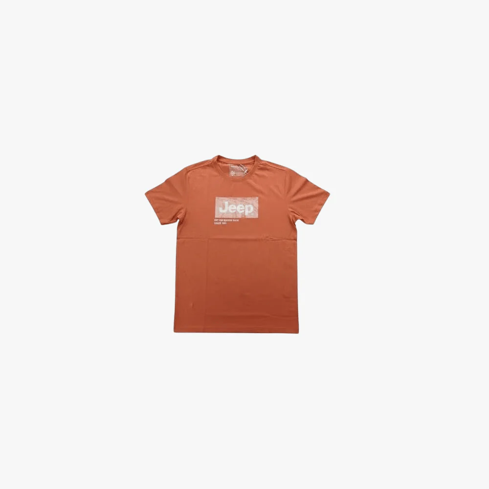 Jeep Mens Fashion Graphic Short Sleeve Tee Orange