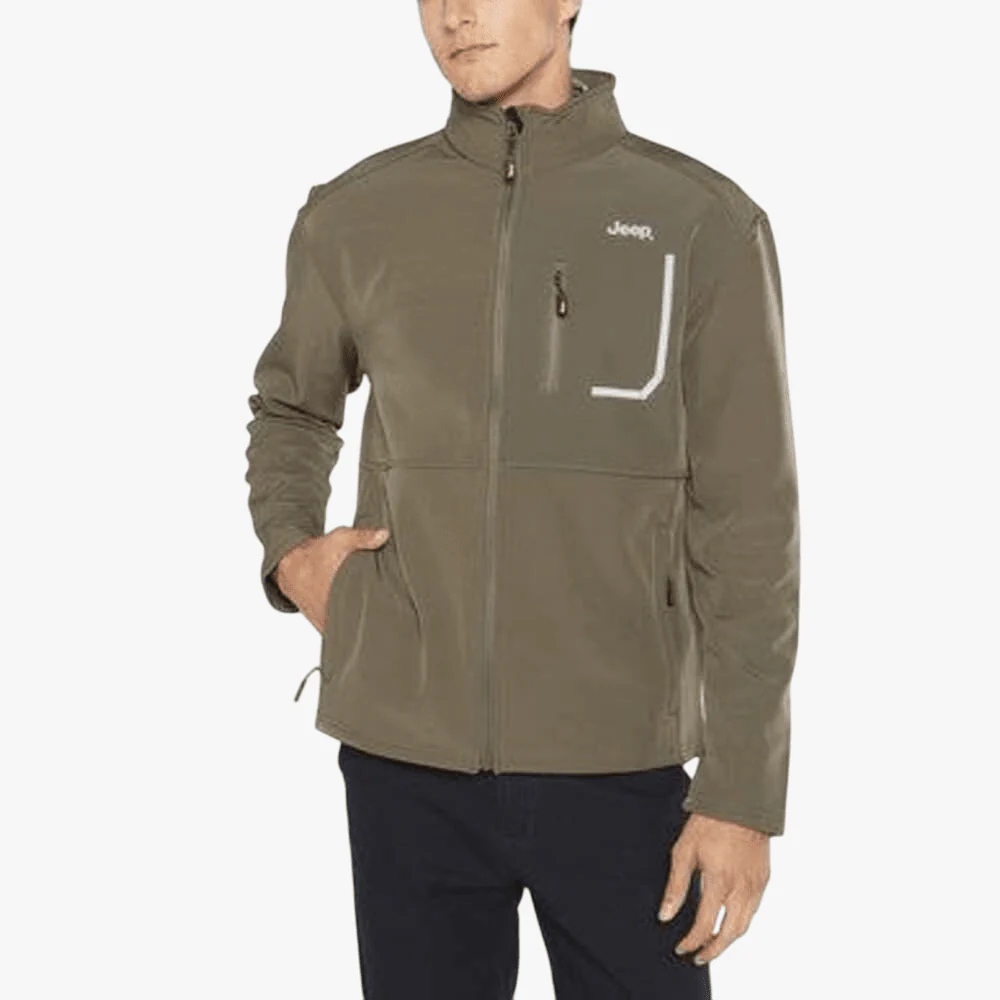 Jeep Mens Funnel Neck Soft Shell Jacket Fatigue                                             >120-881