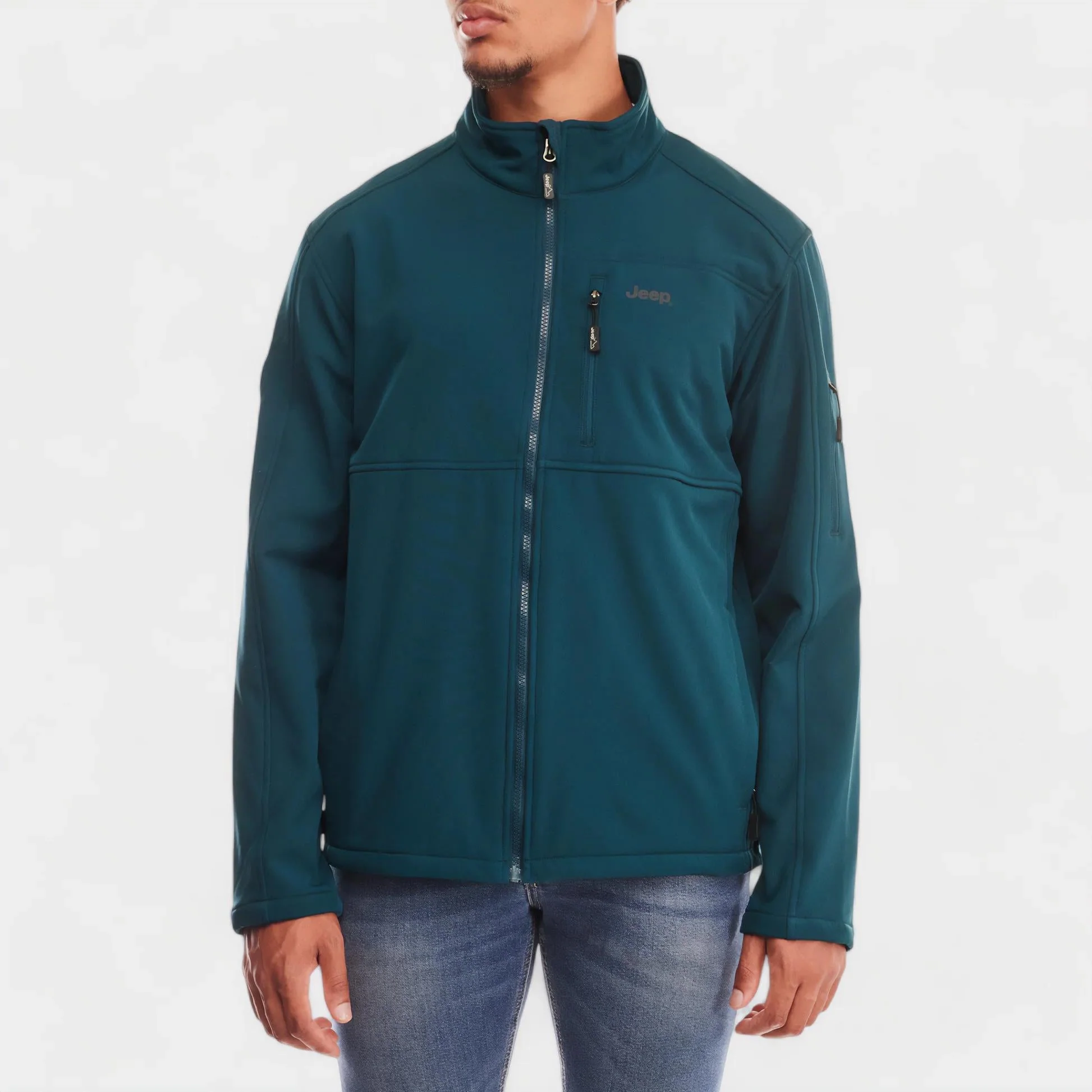 Jeep Mens Funnel Neck Soft Shell Jacket Oceanic