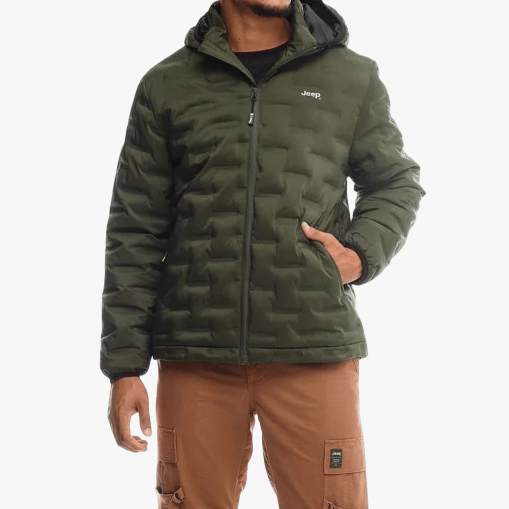 Jeep Mens Hero Puffer Jacket Olive