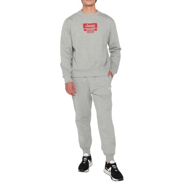 Jeep Mens Icon Crew Fleece Sweater Grey Mel - Image 4