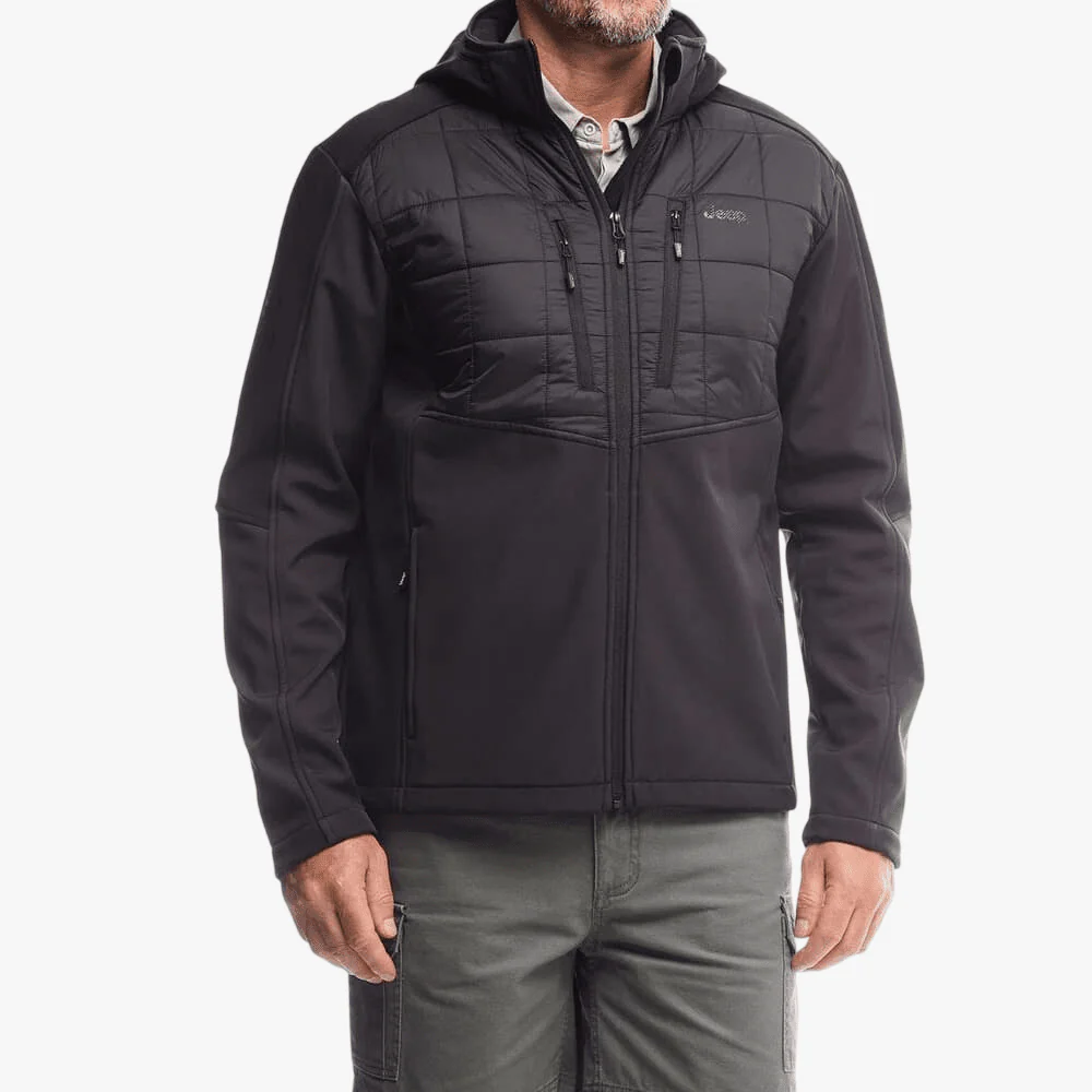 Jeep Mens Softshell And Quilting Combination Jacket Black