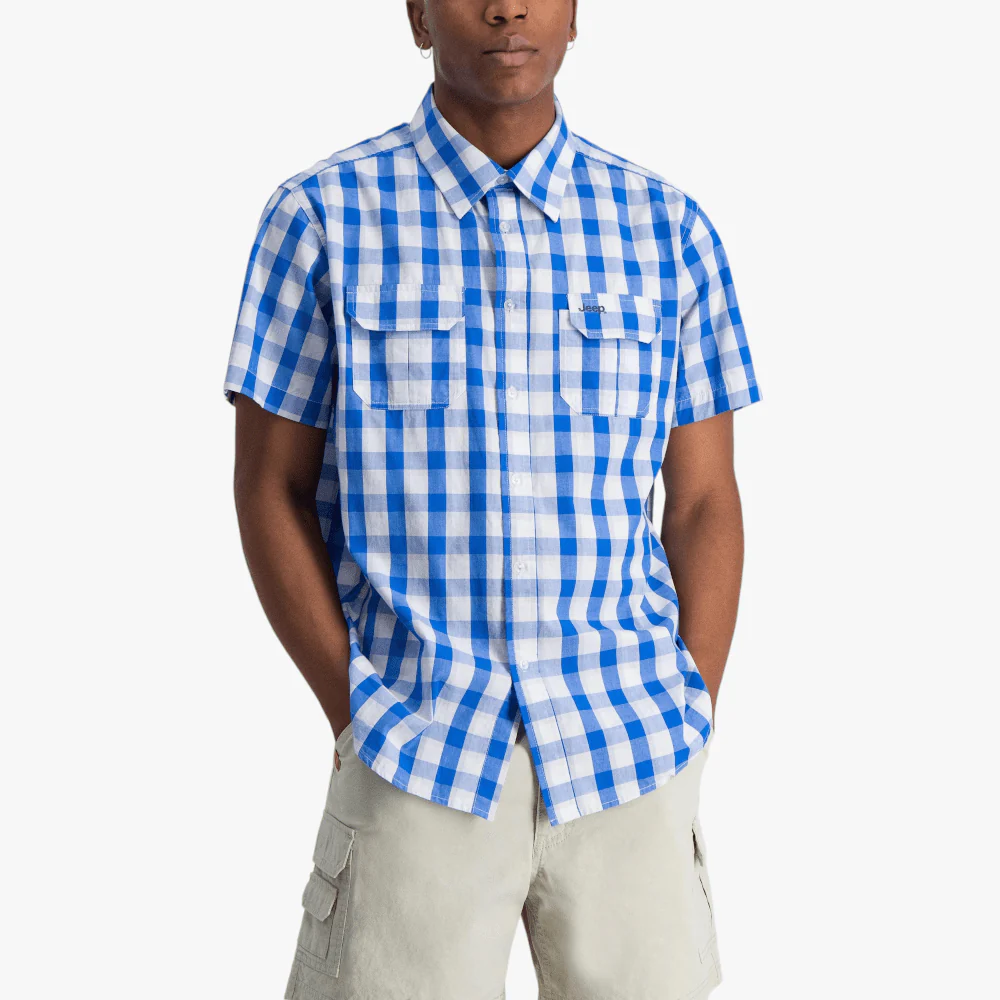 Jeep Mens Technical Short Sleeve Shirt Atlantic Blue