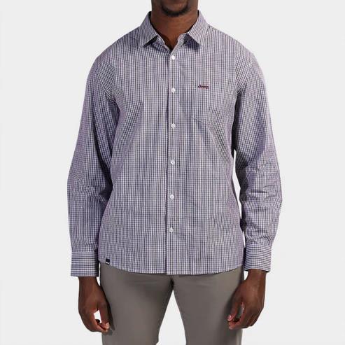 Jeep Mens Yd Check Long Sleeve Shirt Burgandy