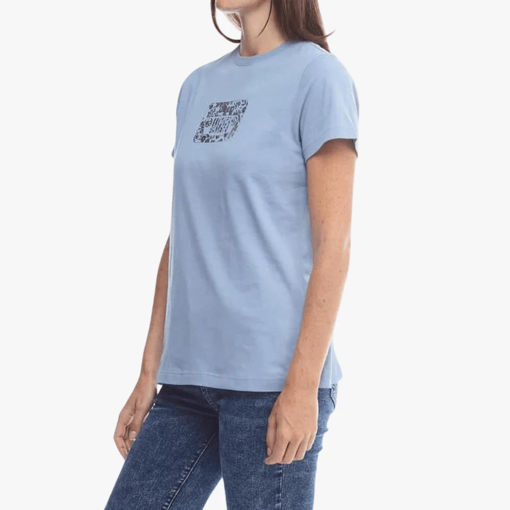Jeep Womens Essential Foil Tee Faded Denim