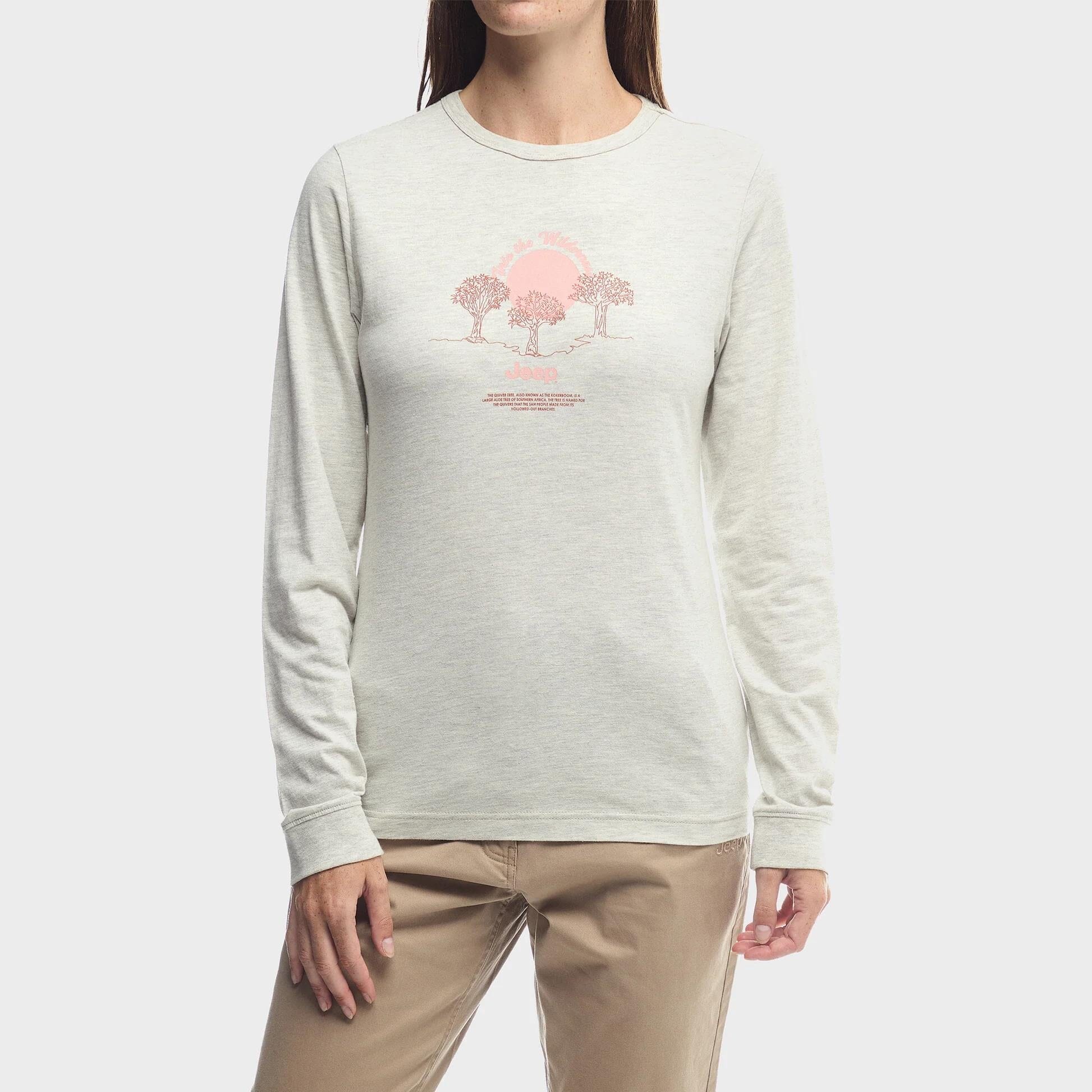 Jeep Womens Quiver Long Sleeve Tee Oatmeal