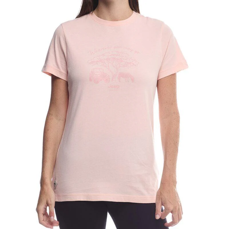 Jeep Womens Wherever You May Go Tee Pink