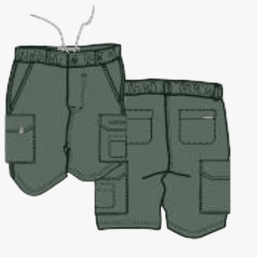 Kakiebos Mens 21Cm Elasticated Shorts Olive