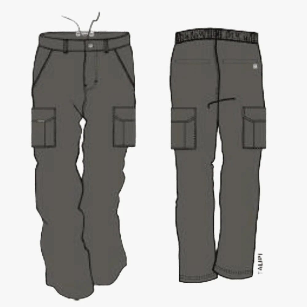 Kakiebos Mens Half Elasticated Cargo Pants Taupe