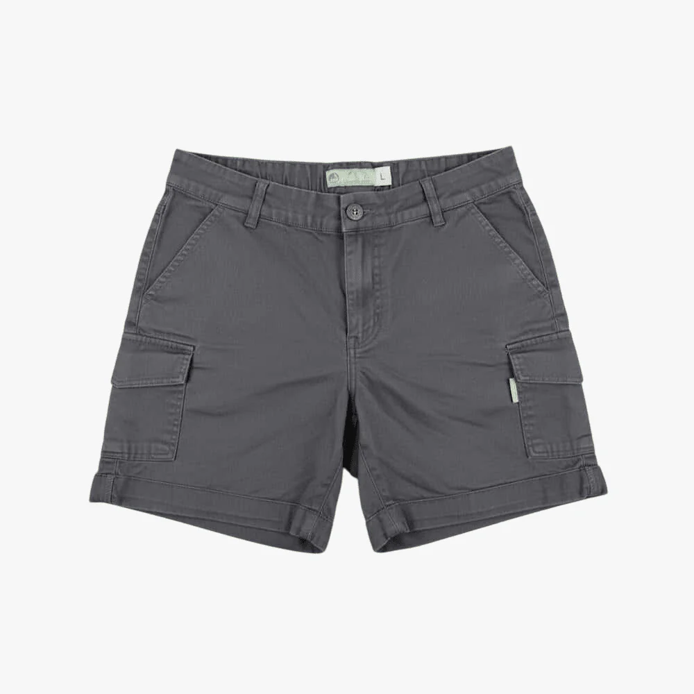 Kakiebos Womens Half Elasticated Shorts Washed Blue
