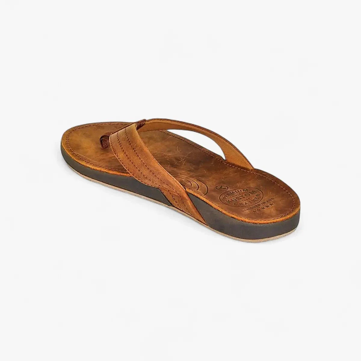 Kustom Mens Cruiser Leather Sandal Leather Brown - Image 3