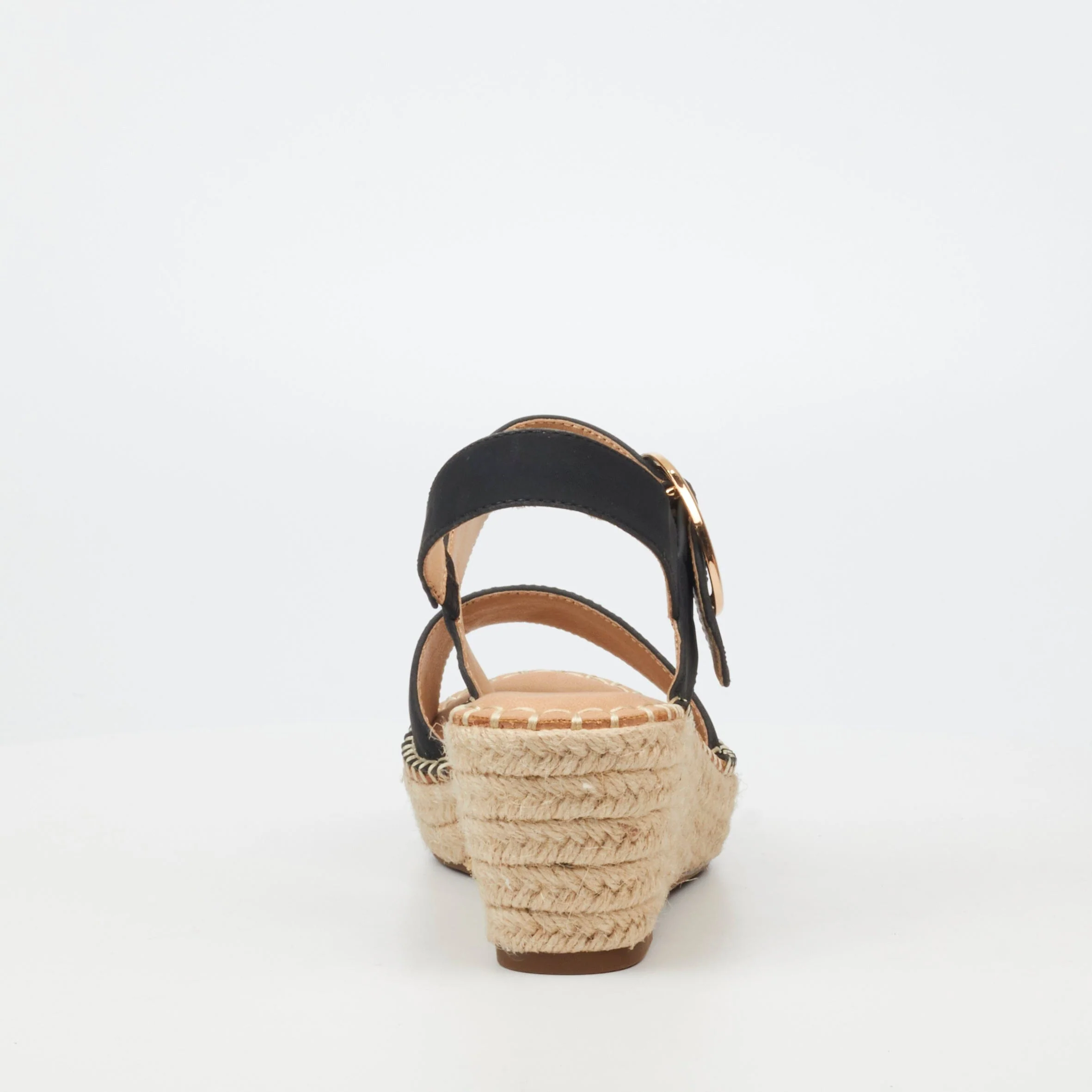 Miss Black Womens Jayda 9 Wedge Black Sandal - Image 4