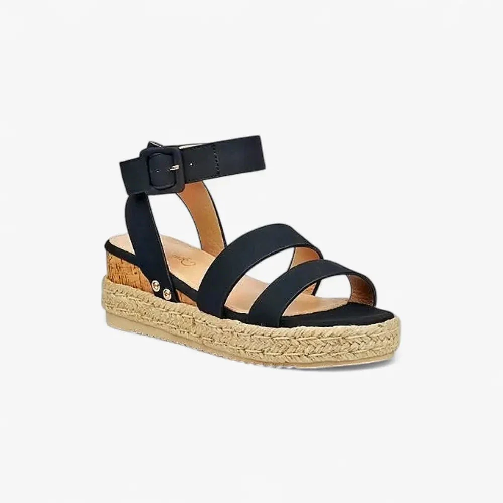 Miss Black Womens Steffi 2 Wedge Sandal Black - Image 2