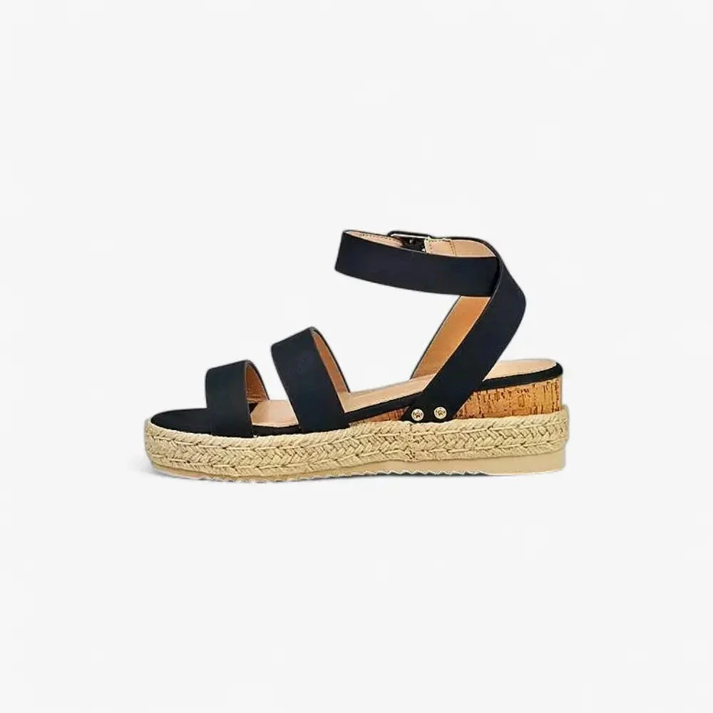 Miss Black Womens Steffi 2 Wedge Sandal Black - Image 4