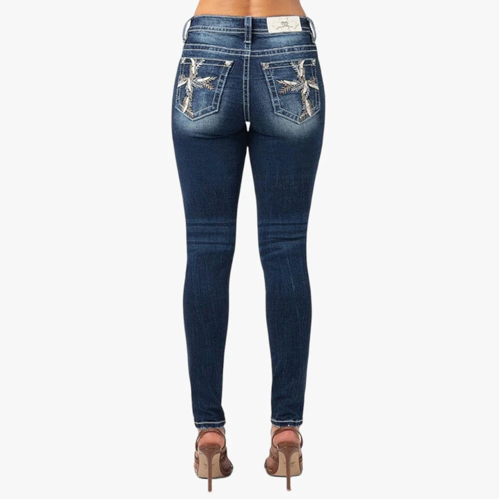 Miss Me Natures Cross Mid Rise Skinny Jean Blue