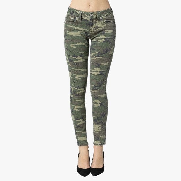 Miss Me Womens Camo Beauty Mid Rise Skinny Jean