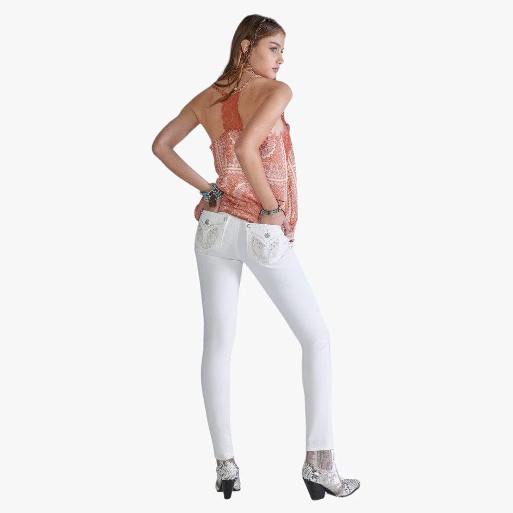 Miss Me Womens Crystal Wing Skinny Jeans