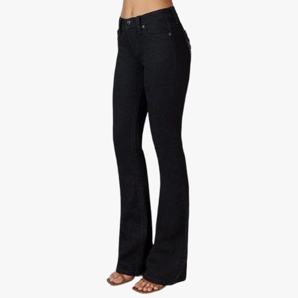 Miss Me Womens Dark Angel Mid Rise Bootleg Jeans Black - Image 5