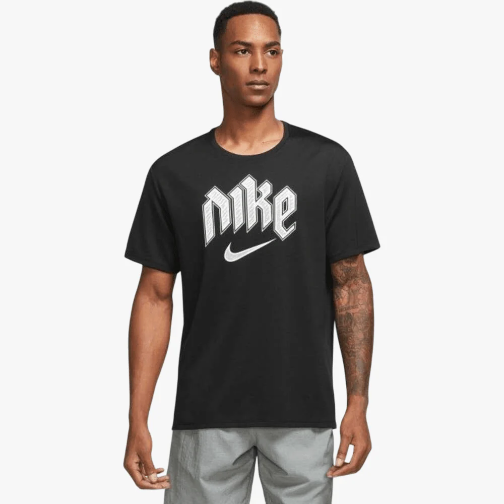 Nike Mens Df Miller Short Sleeve Running Tee Black