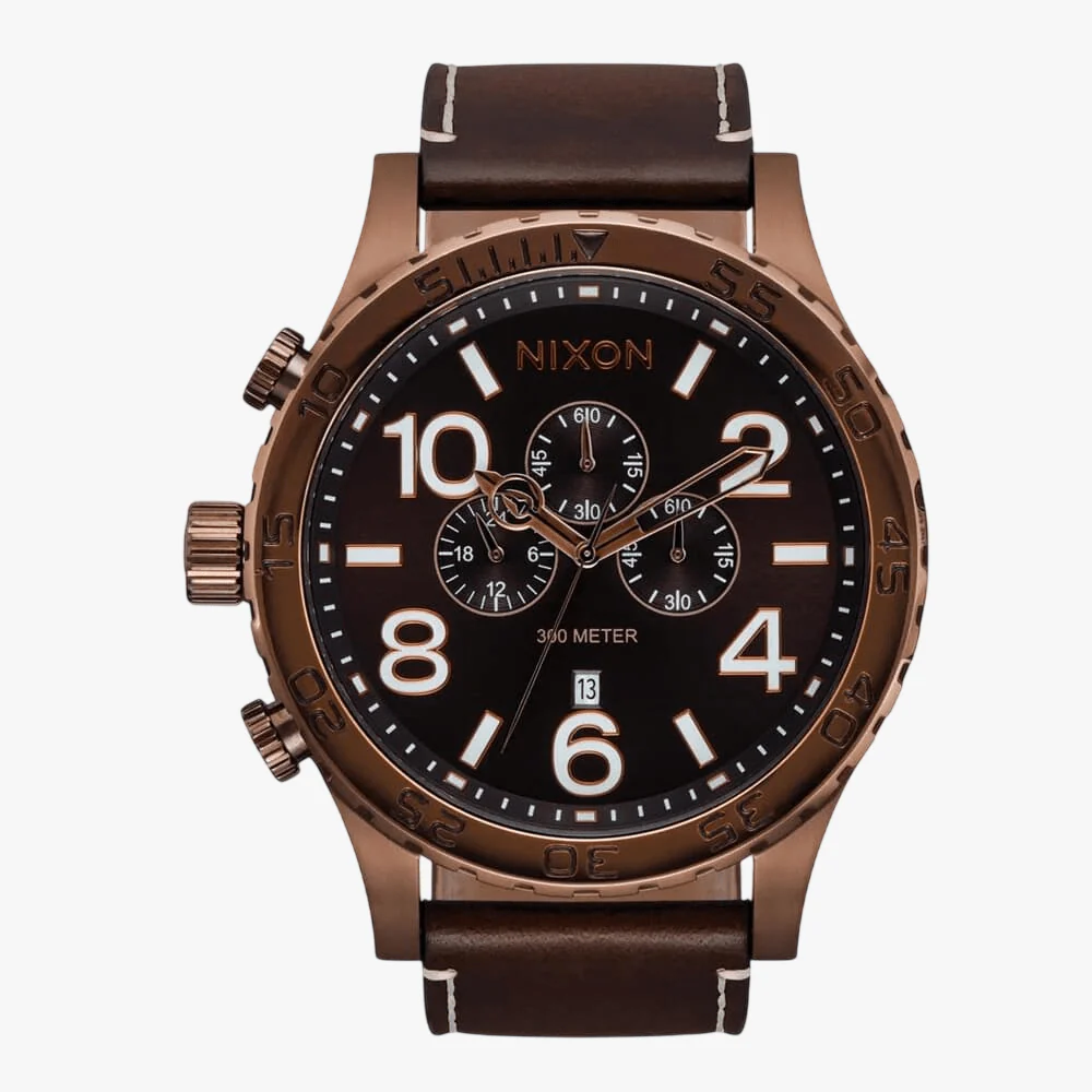 Nixon 51-30 Chrono Leather Chocolate / Dark