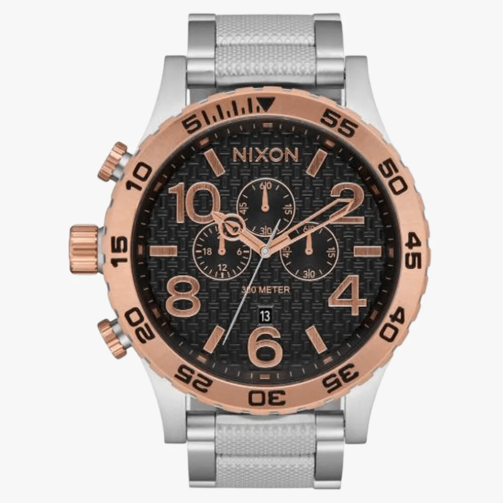 Nixon 51-30 Chrono Silver/ Rose Gold/ Black