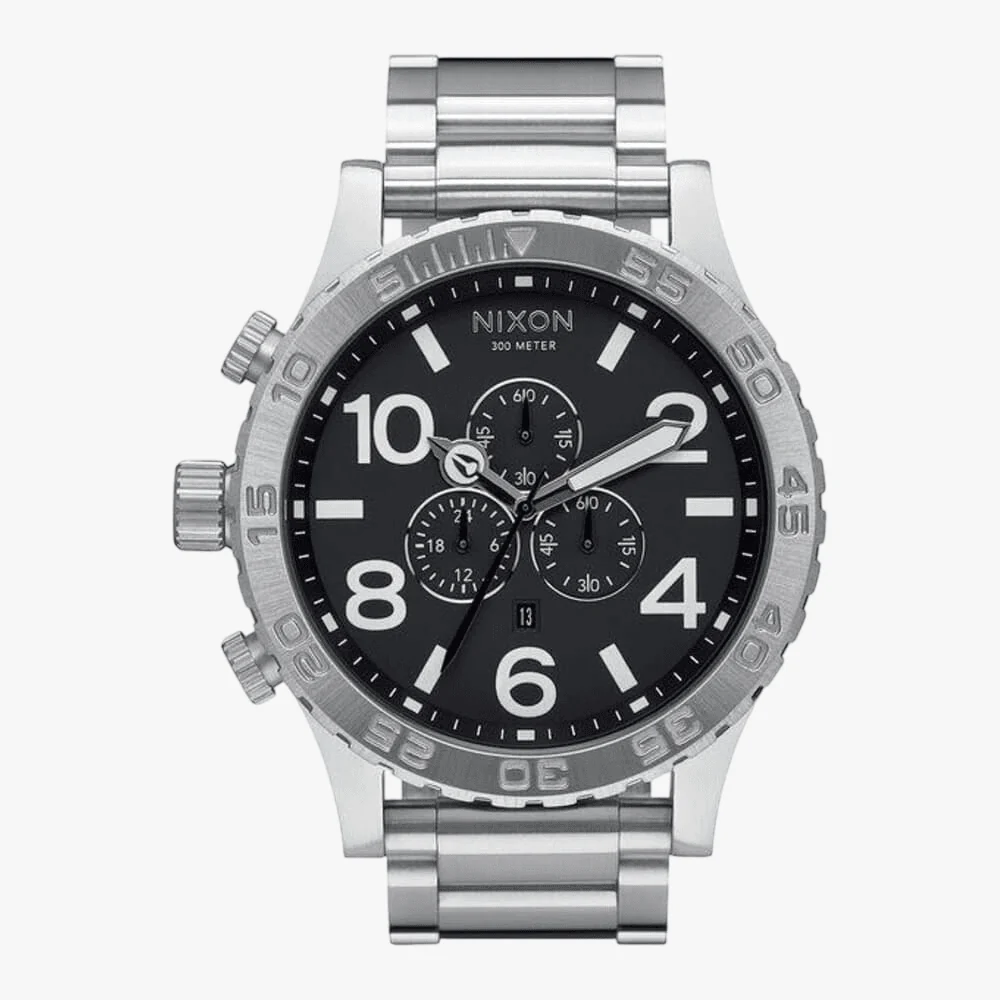 Nixon 51-30 Chrono Stainless Steel Strap Black Face