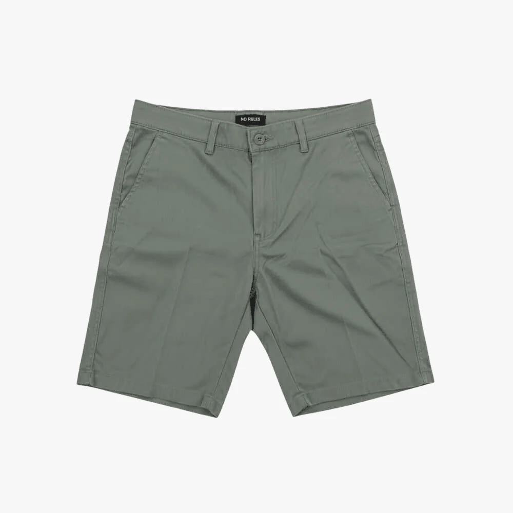 No Rules Mens Stretch Chino Shorts Fatigue