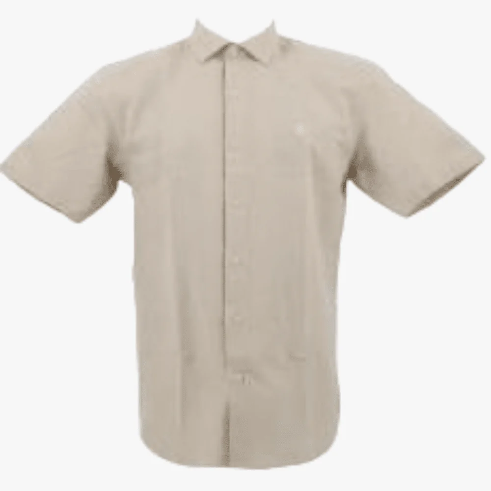 Pierre Cardin Mens Athens Short Sleeve Shirt Stone