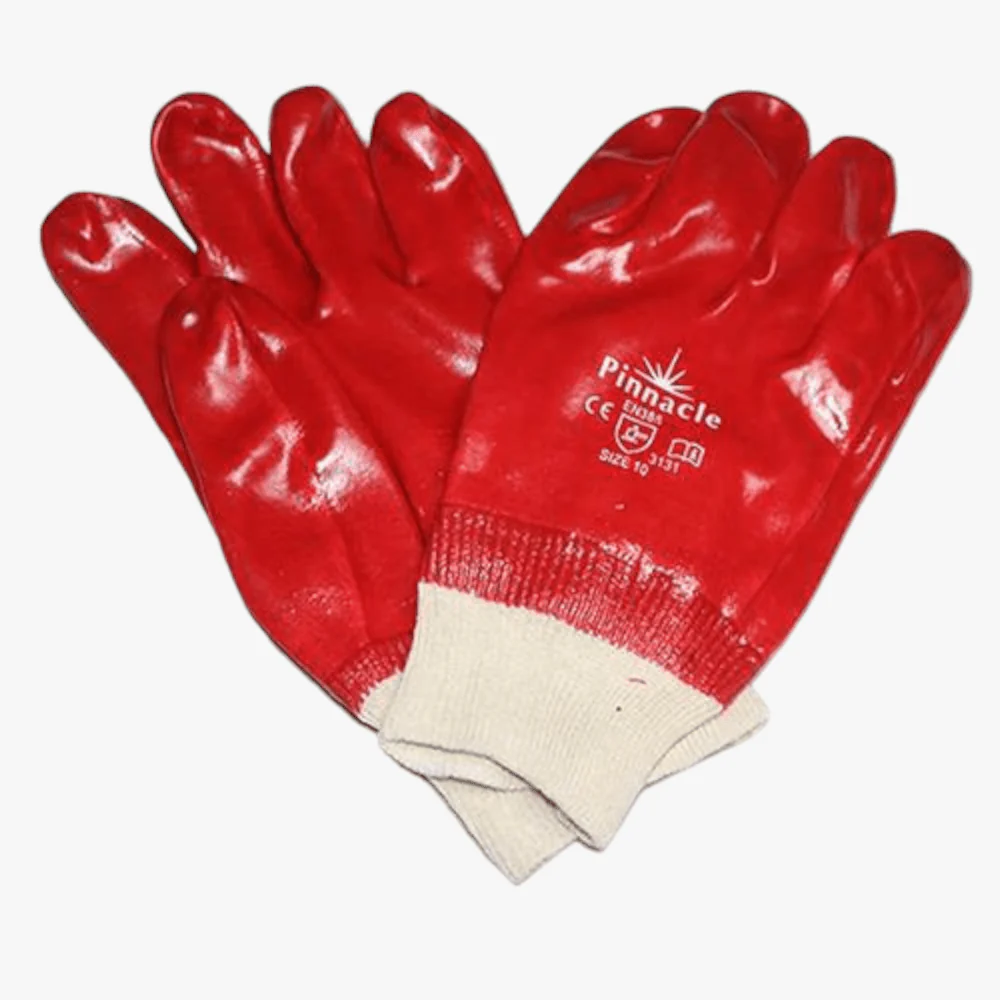 Pinnacle Pvc Red Knit Wrist Glove