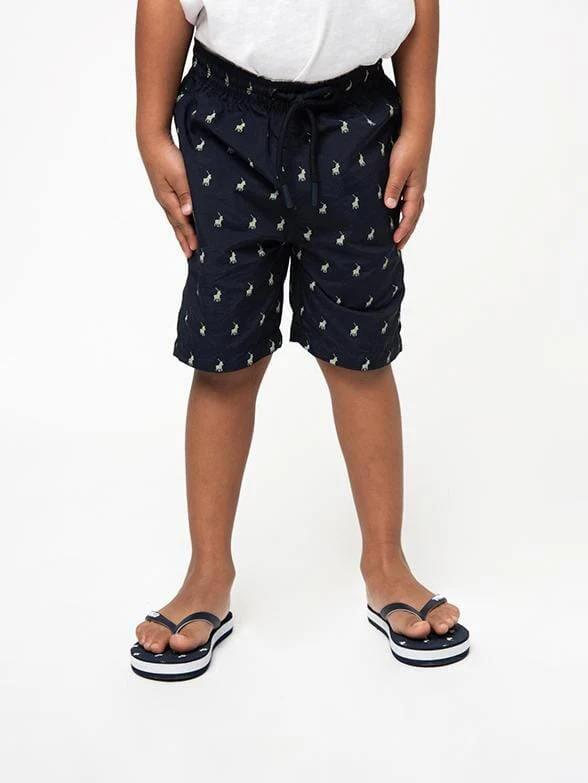 Polo Boys Bradley Monogram Beach Shorts Navy