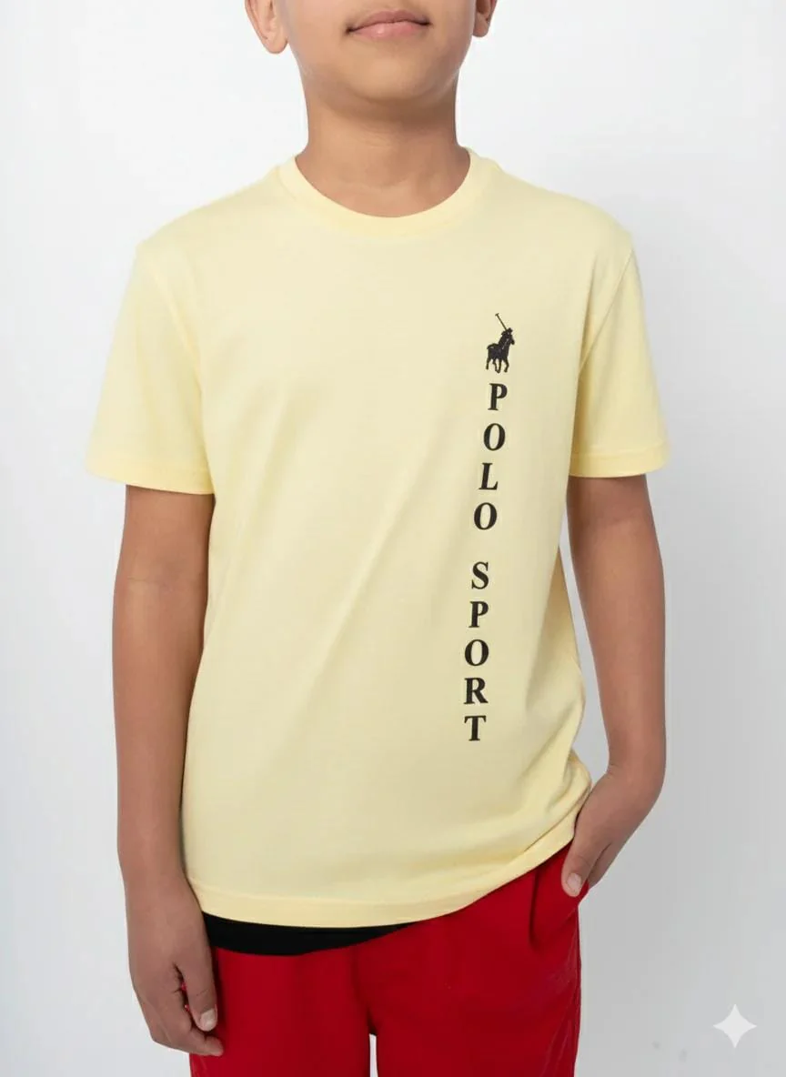 Polo Boys Dave Printed Tee Soft Yellow