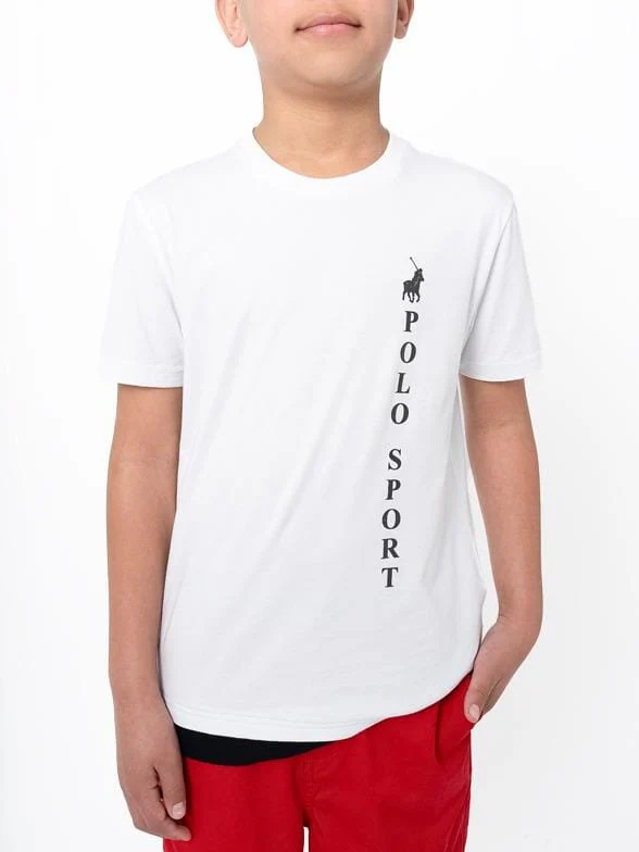 Polo Boys Dave Printed Tee White