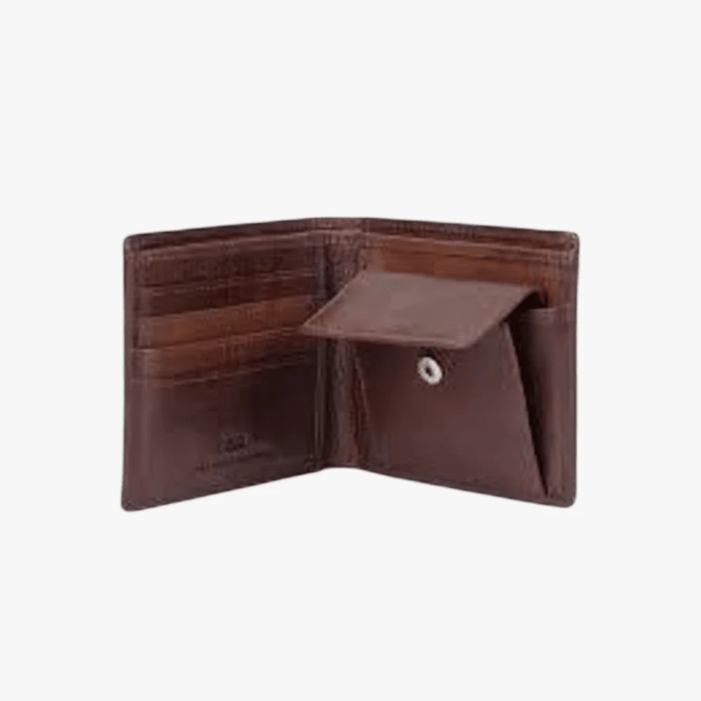 Polo Chobe Bill Fold Wallet Coin Section Brown