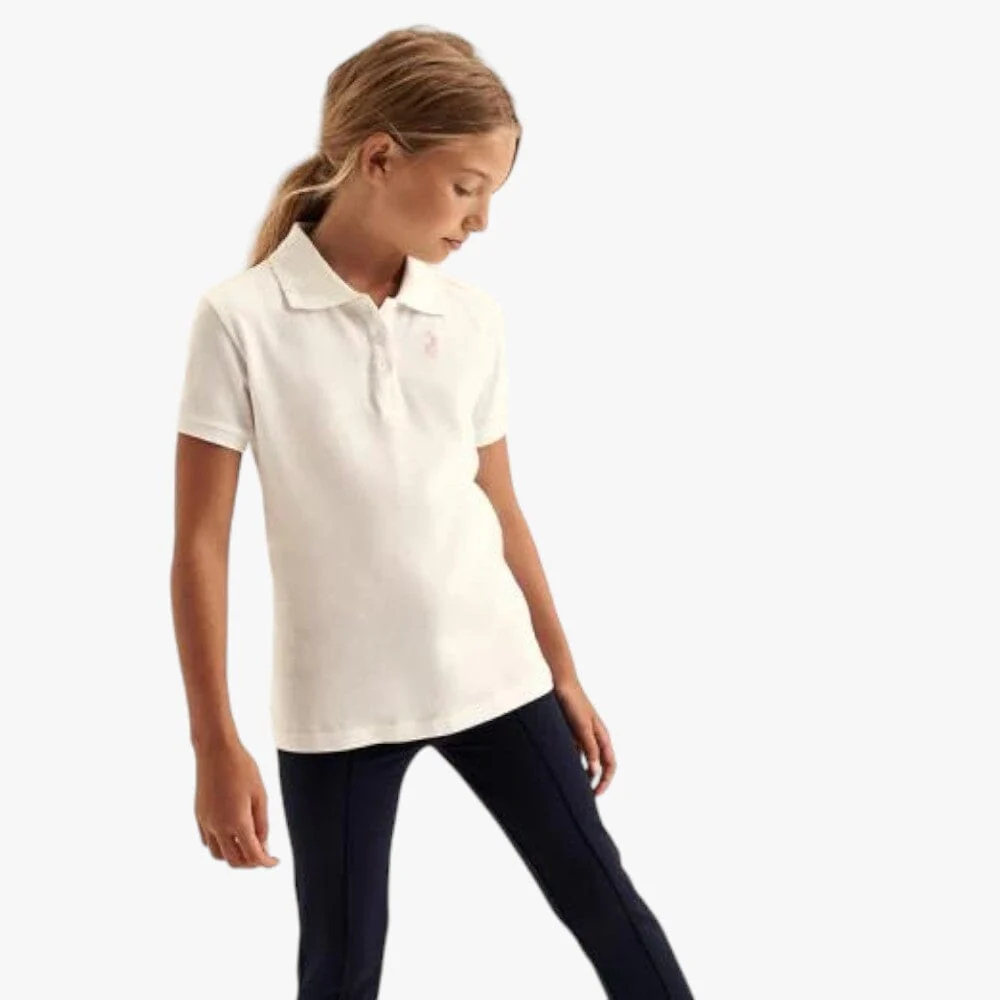 Polo Girls Classic Short Sleeve Golfer White