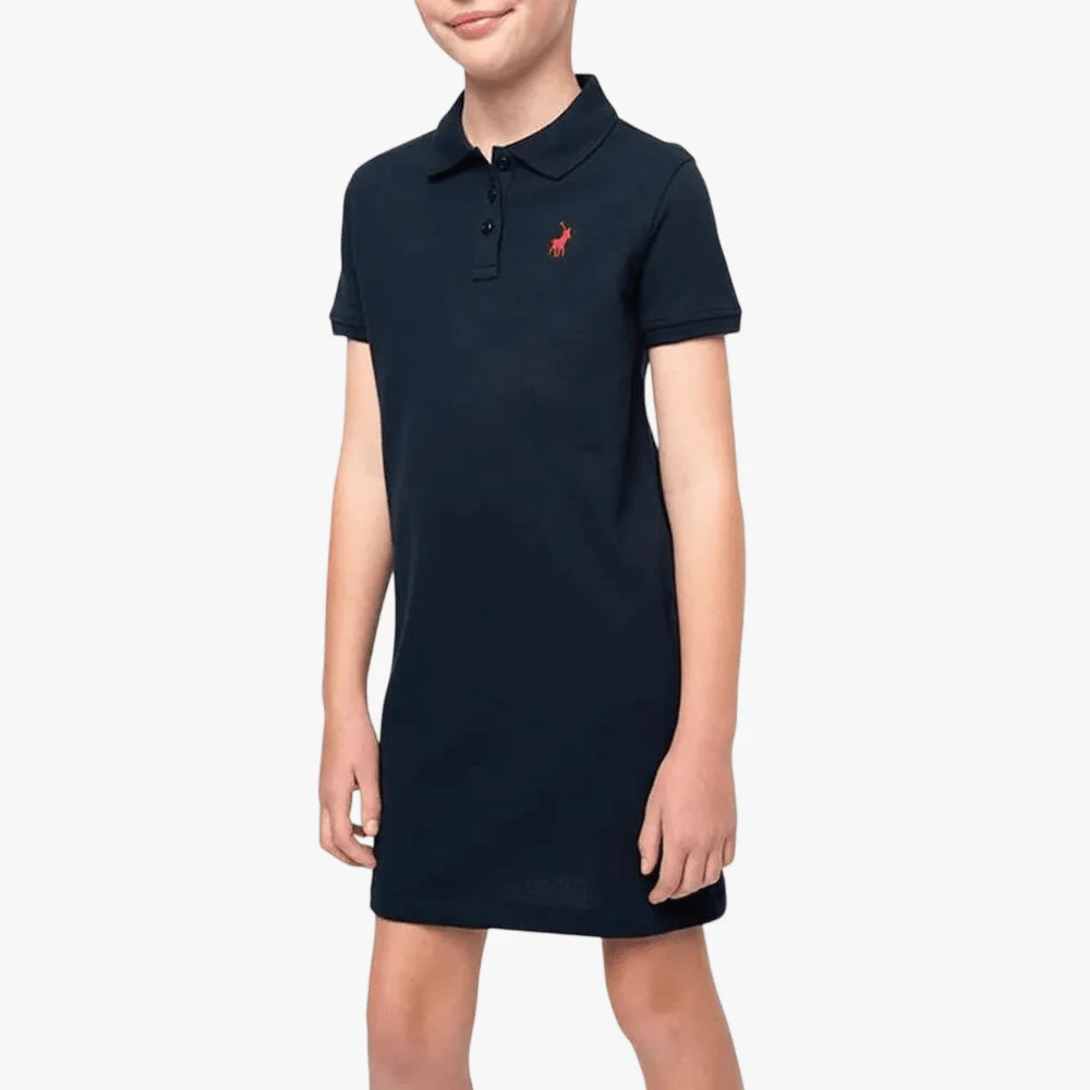 Polo Girls Dakota Short Sleeve Golfer Dress Navy