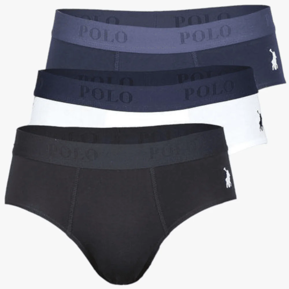 Polo Mens 3 Pack Multi Knit Brief Pack Navy
