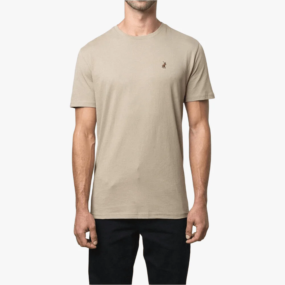 Polo Mens Crew Neck Short Sleeve Tee Taupe
