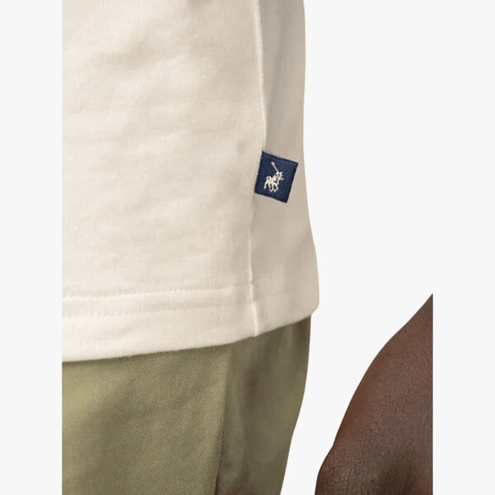 Polo Mens Distorted Printed Short Sleeve Tee Off White - Image 5
