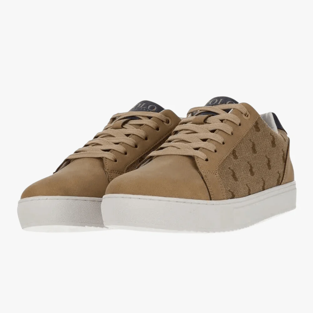 Polo Mens Jacquared Sneaker Stone