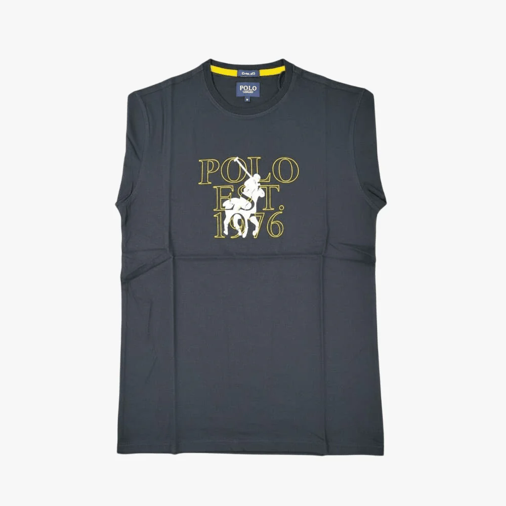 Polo Mens Logo Printed Short Sleeve Tee Black