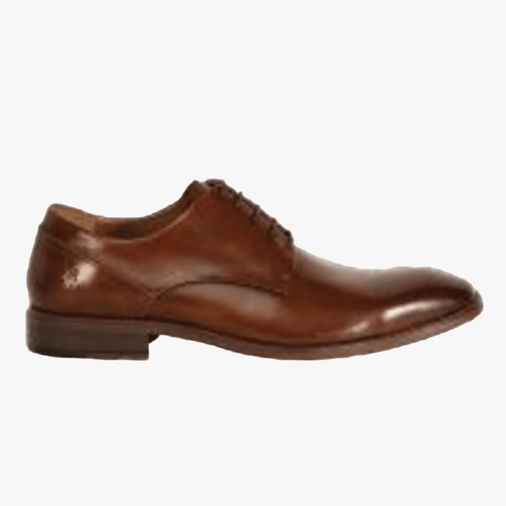 Polo Mens Panelled Gibson Lace Up Formal Shoe Tan