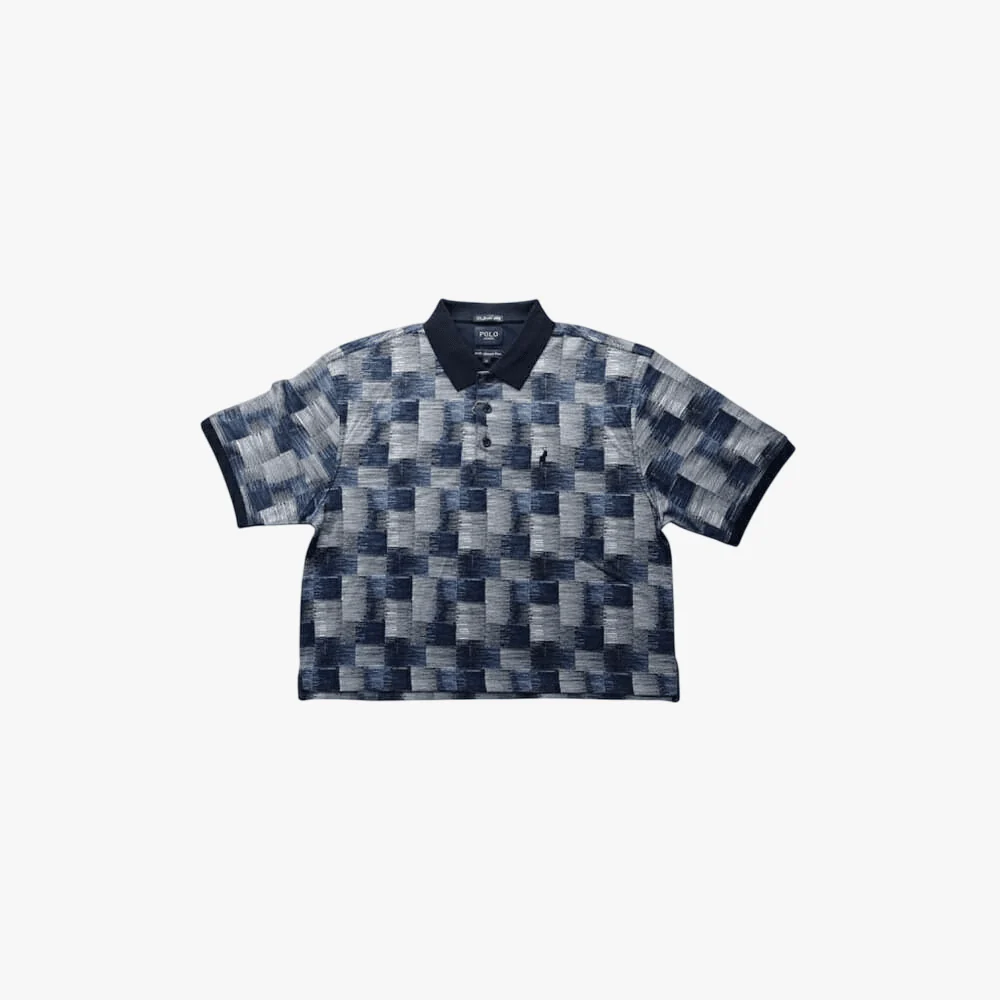Polo Mens Printed Abstract Short Sleeve Golfer Navy